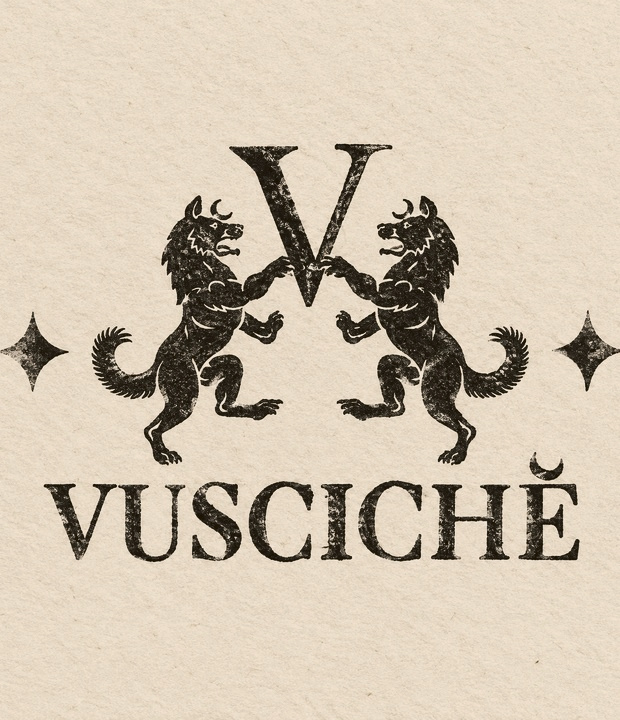 Vuscichè — i lupi rampanti, marchio timbrato su carta